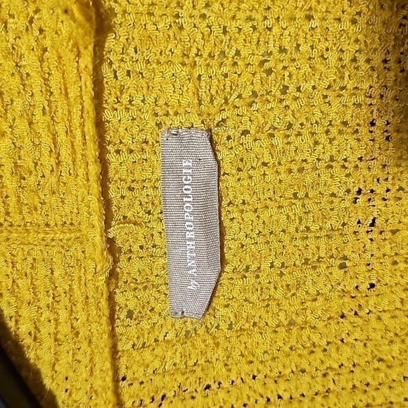 Anthropologie Mustard Yellow Knit Boxy Wide Sleeves Cardigan One Size - Picture 3 of 5